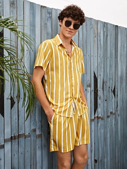 Chemise avec rayures & Short avec cordon
