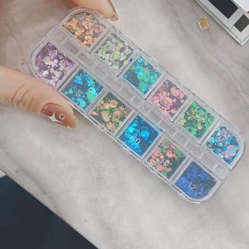 

12color Random Nail Art Sequin, Multicolor