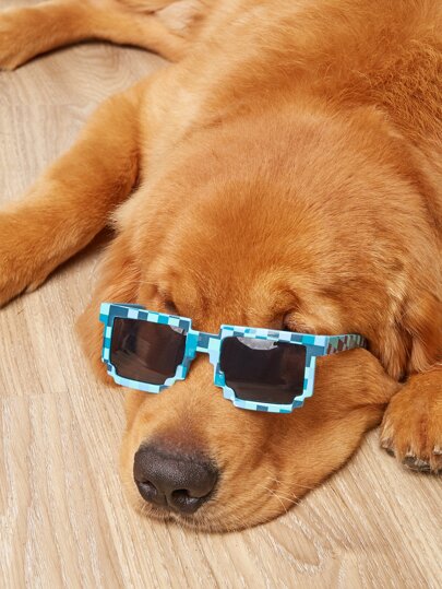 1pair Mosaic Pet Glasses - Weird Pet Products from SHEIN