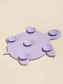 1pc Tortoise Shaped Pet Lick Pad - Purple - View 4