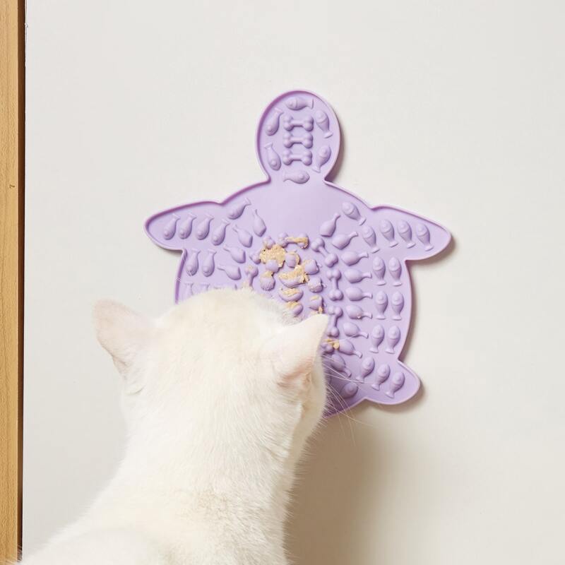 

1pc Tortoise Shaped Pet Lick Pad, Purple