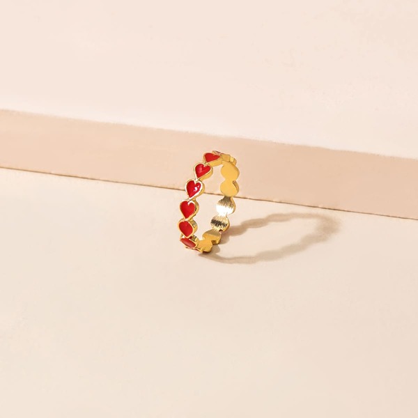 

Heart Decor Ring, Red
