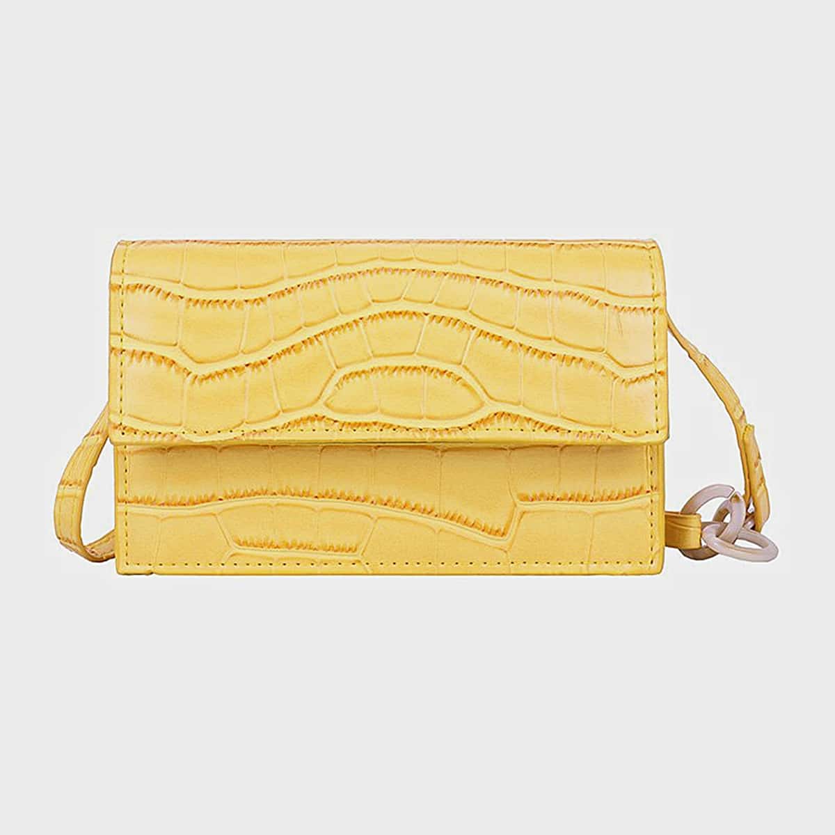 

Croc Embossed Crossbody Bag, Yellow