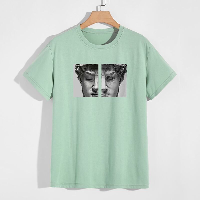 

Guys Figure Graphic Tee, Mint green