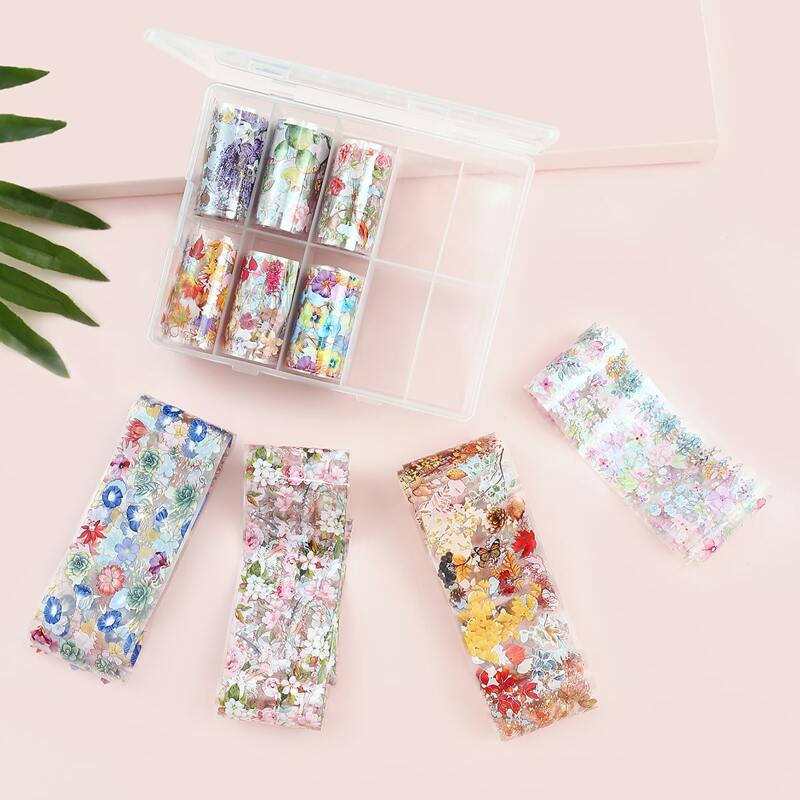 

10rolls Flower Pattern Nail Art Sticker, Multicolor