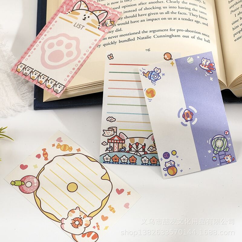 

50sheets Random Cartoon Memo Pad, Multicolor