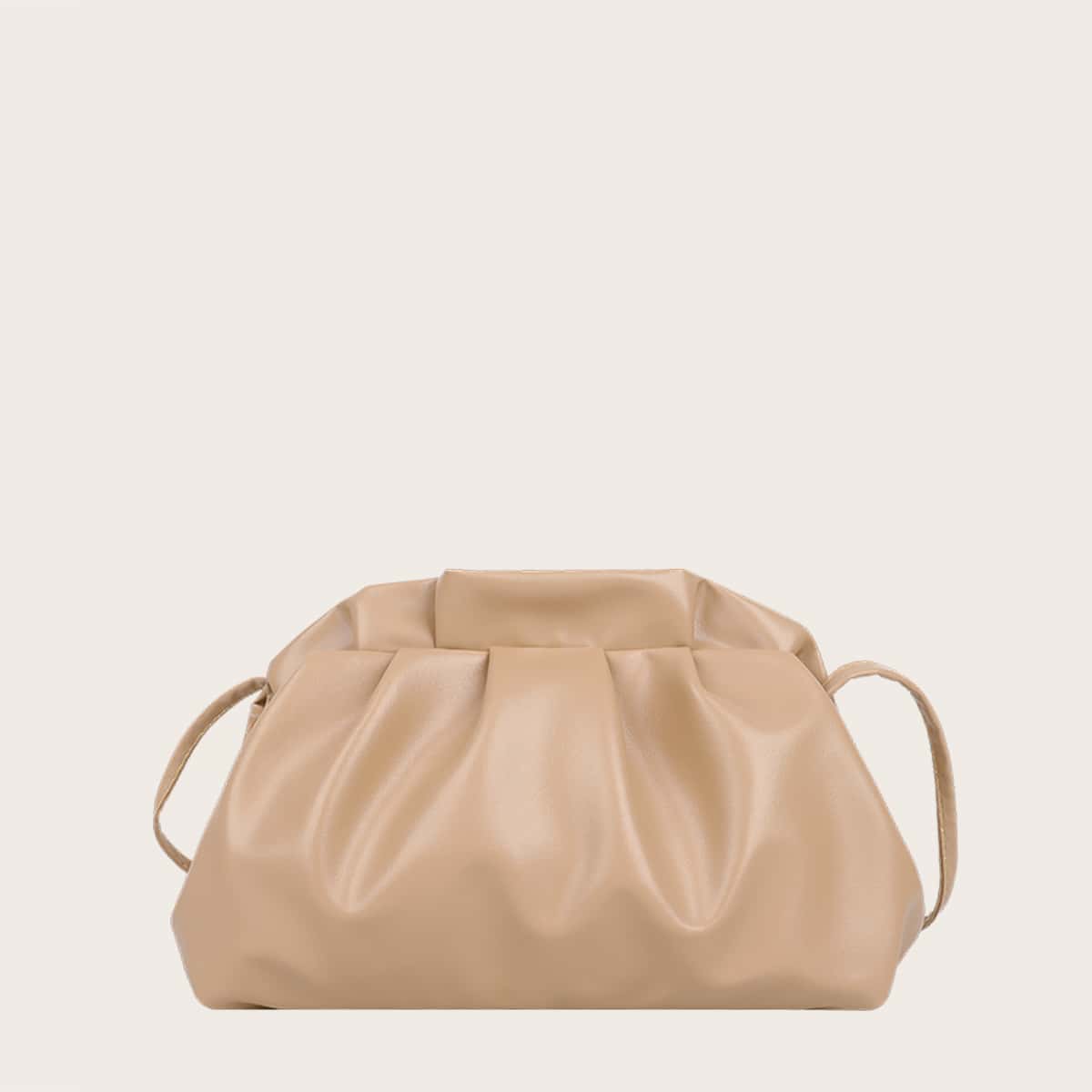 

Solid Ruched Crossbody Bag, Khaki