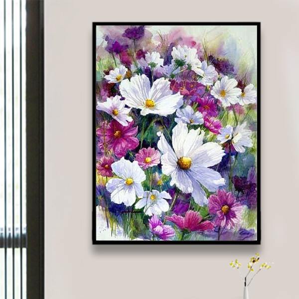 

Floral Pattern Diamond Painting Without Frame, Multicolor