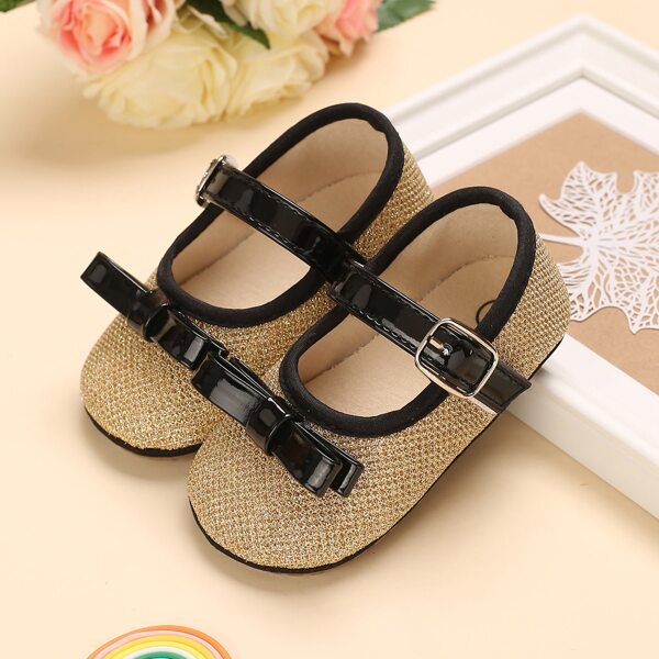 

Baby Girl Bow Decor Flats, Gold