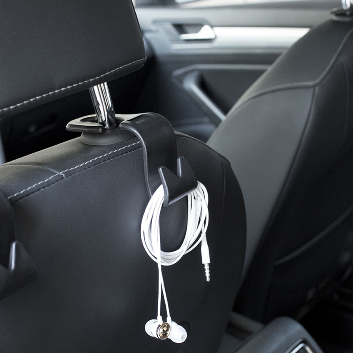 

4pcs Solid Car Seat Hook, Black