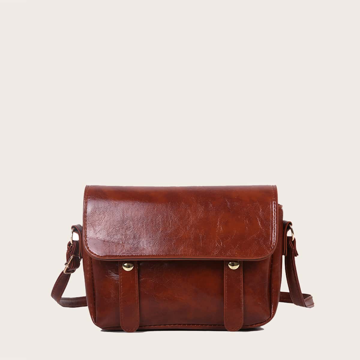 

Solid Crossbody Bag, Brown