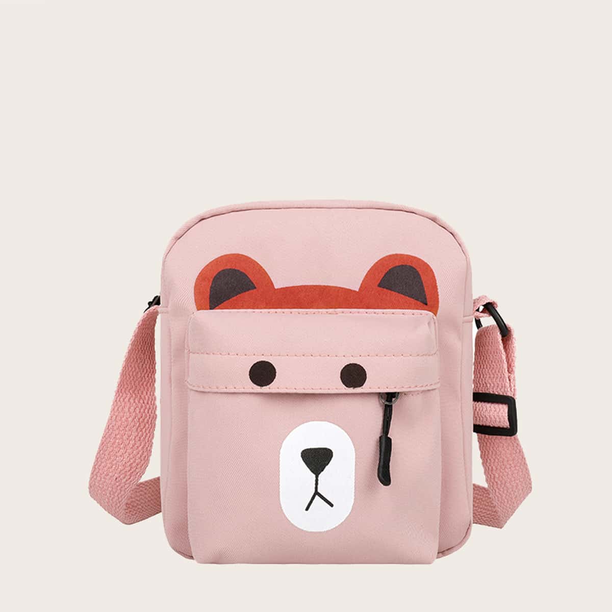 

Cartoon Bear Crossbody Bag, Baby pink