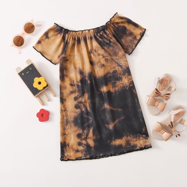 

Toddler Girls Tie Dye Frill Tee Dress, Multicolor