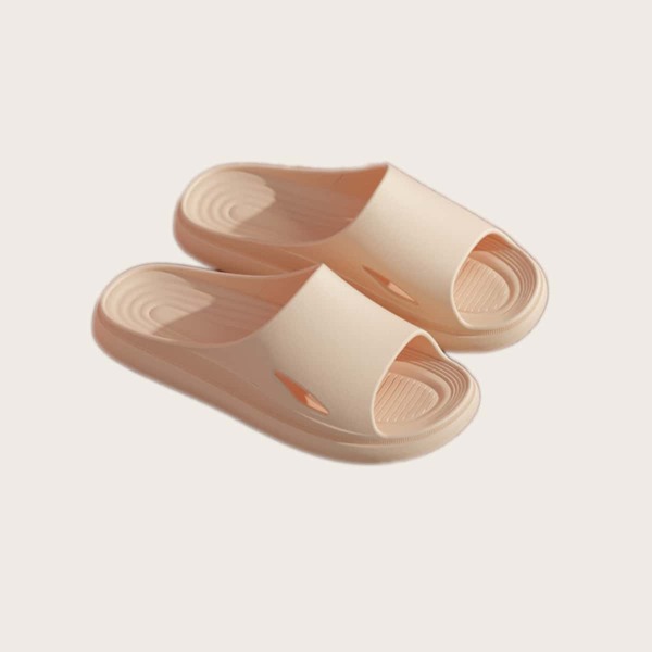 

Open Toe Cut-out Shower Slides, Beige