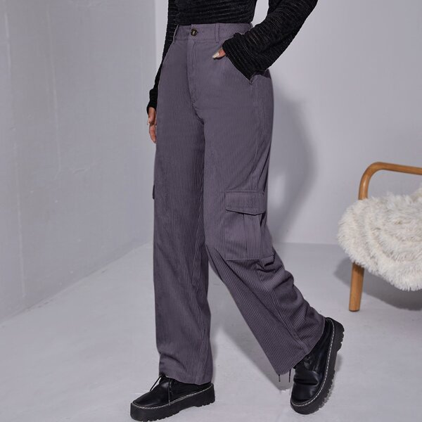 

Flap Pocket Cord Pants, Dusty purple