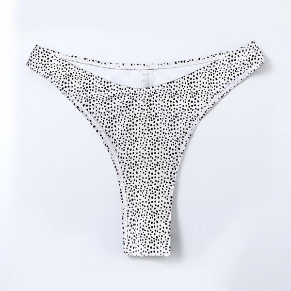 

Dalmatian High Cut Bikini Panty, Black and white