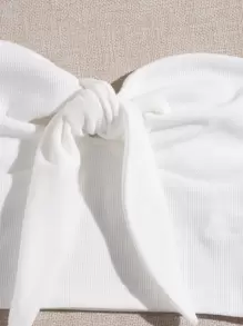 Soleia 2 Packs Tie Front Rib-Knit Tube Top - Multicolor - View 3