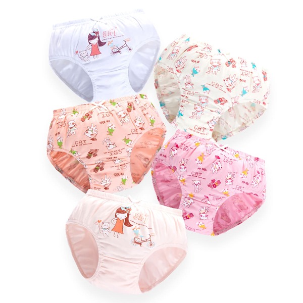 

Toddler Girls 5 Pack Cartoon Graphic Brief Set, Multicolor