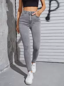 SHEIN EZwear Jeans de cintura alta