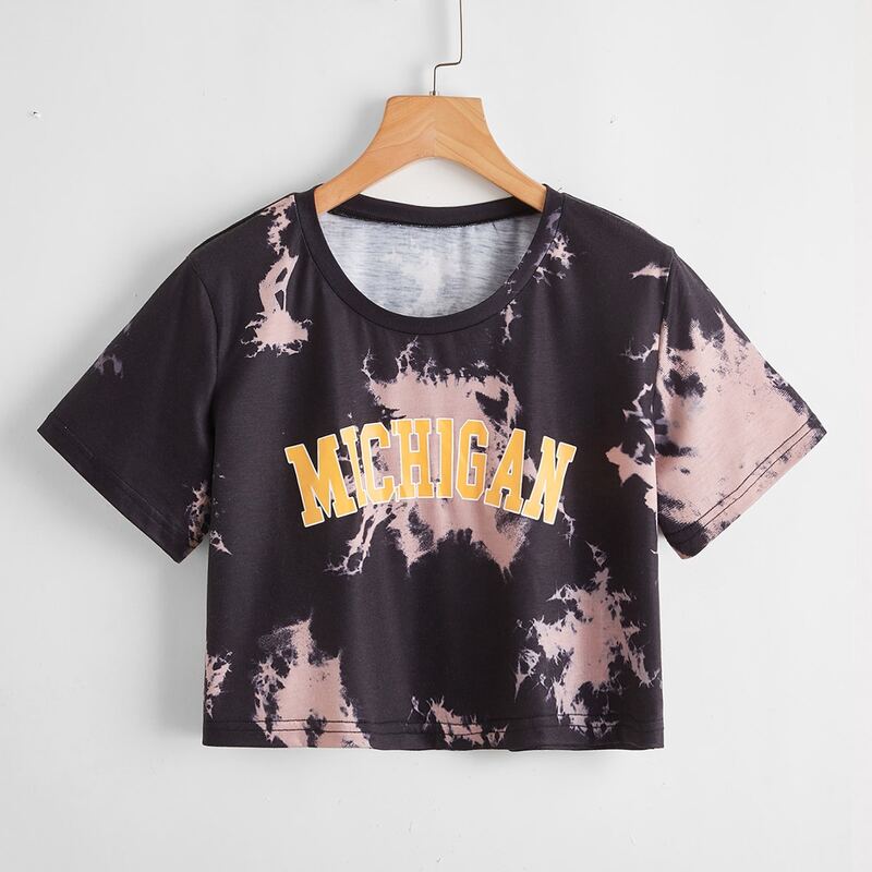 

Letter Tie Dye Crop Tee, Multicolor