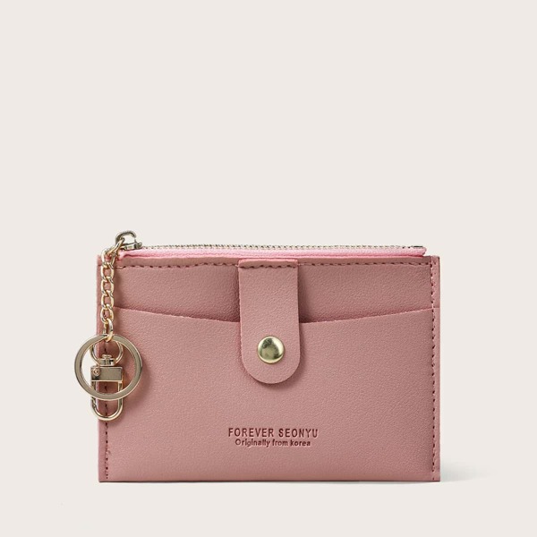 

Letter Embossed Small Wallet, Dusty pink
