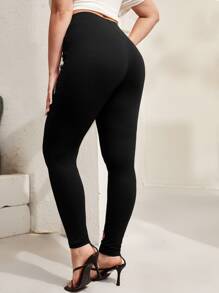 SHEIN Clasi Quần lót kích thước lớn Đề can Hoa Giải trí - màu đen - Xem 2