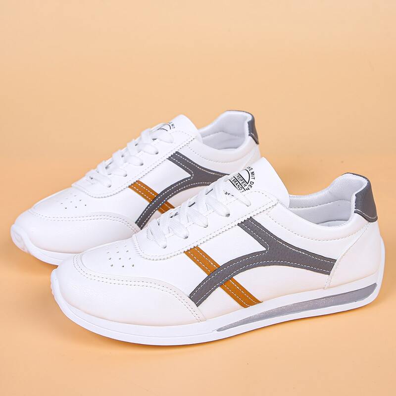

Simple Lace-up Front Sneakers, White