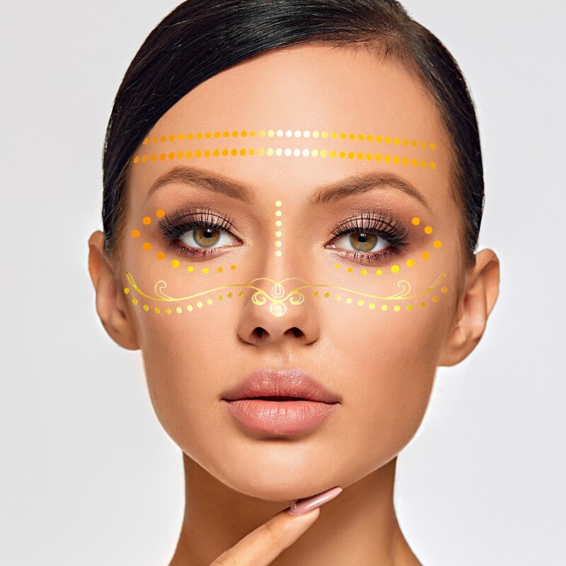 

1sheet Graphic Tattoo Sticker, Gold