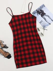 SHEIN EZwear Plus Buffalo Plaid Bodycon Dress - Multicolor - View 1