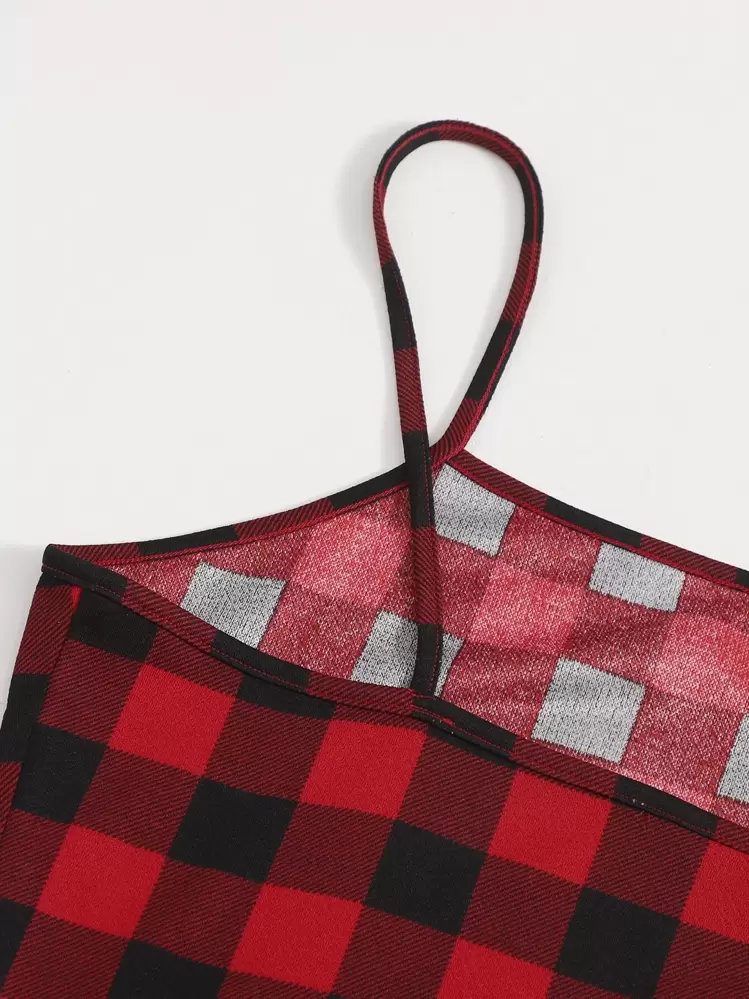 SHEIN EZwear Plus Buffalo Plaid Bodycon Dress - Multicolor - View 6