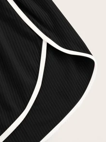 Bộ mặc nhà Tương phản ràng buộc Lá thư Thể thao - màu đen - Xem 3