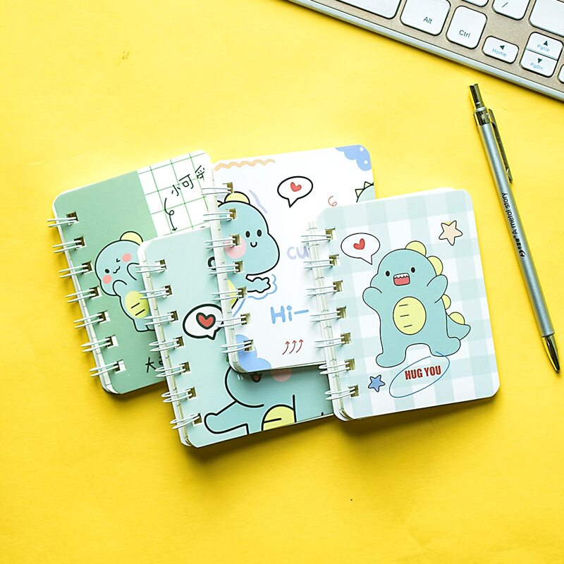 

1pc Cartoon Dinosaur Print Cover Random Spiral Notebook, Multicolor