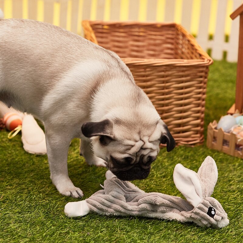 

Easter Plush Rabbit Pet Sound Toy, Light grey