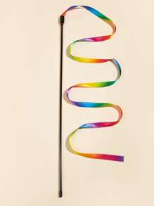 1pc Rainbow Fabric Ribbon Texture Cat Toy, Suitable For Cats, Great For Entertainment And Relaxation - Multicolor - View 3