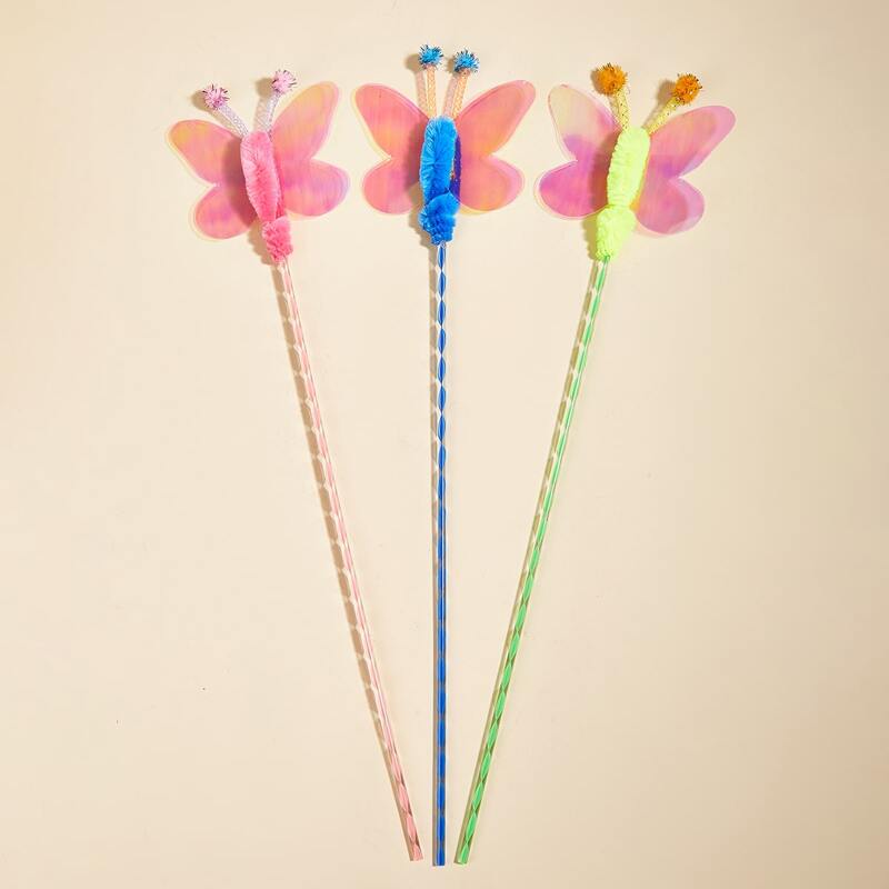 

1pc Random Butterfly Cat Teaser Stick, Multicolor