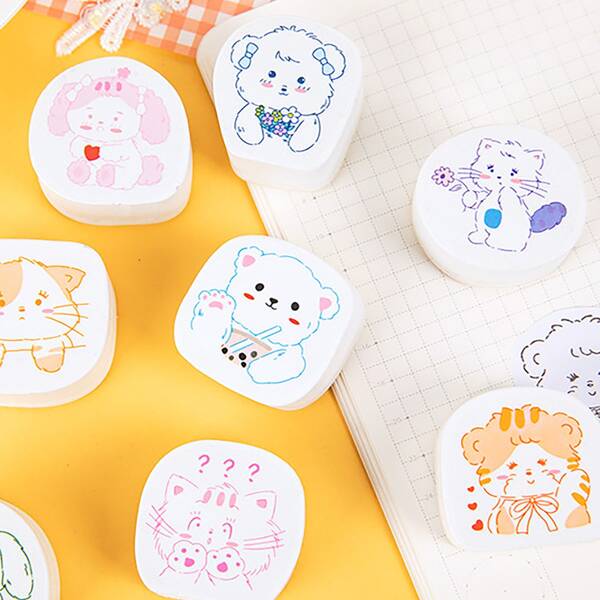 

1pc Cartoon Graphic Random Stamp, Multicolor