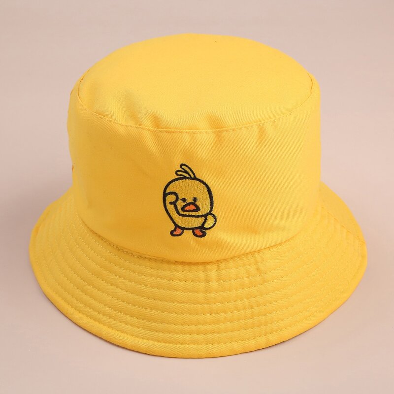 

Reversible Duck Embroidery Bucket Hat, Yellow