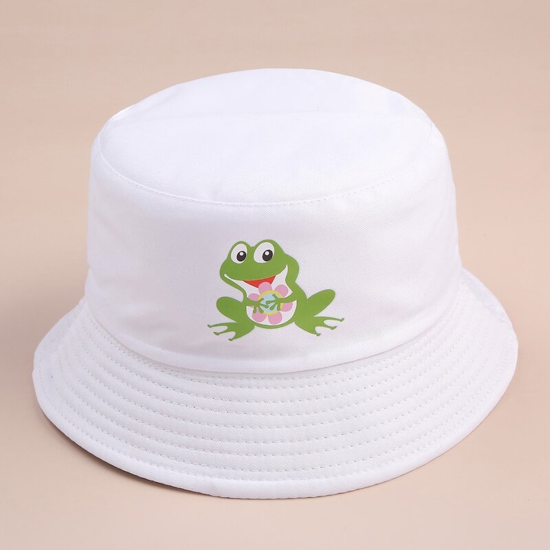 

Frog Print Bucket Hat, White