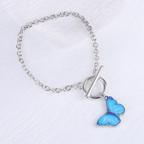 

Butterfly Charm Chain Bracelet, Blue