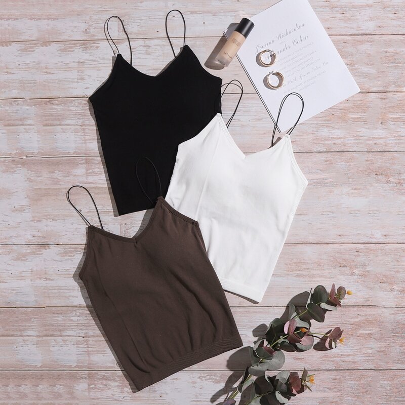

3pack Solid Longline Bralette Set, Multicolor