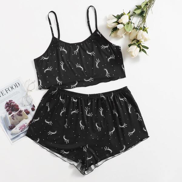 

Plus All Over Print PJ Set, Black