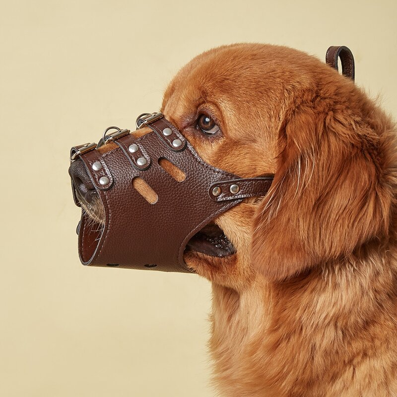 

1pc PU Pet Muzzle, Brown