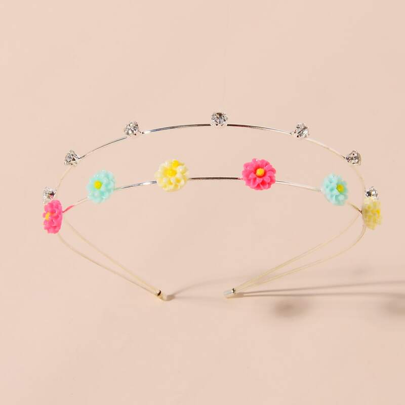 

Rhinestone Flower Headband, Multicolor