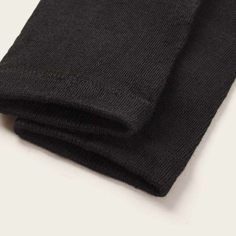 

Solid Long Fingerless Gloves, Black