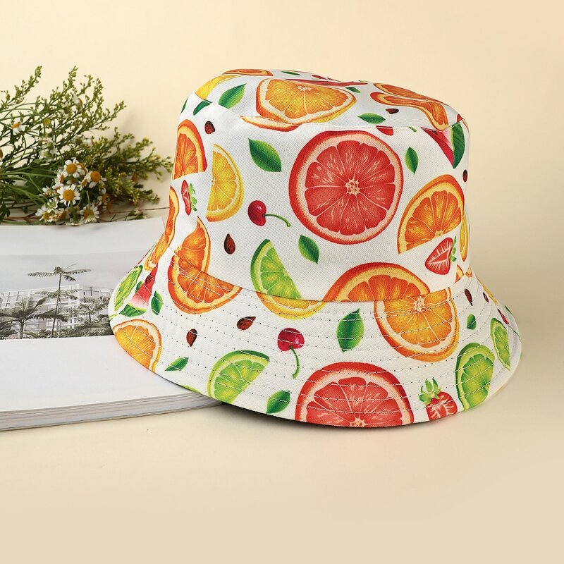 

Fruit Print Bucket Hat, Multicolor
