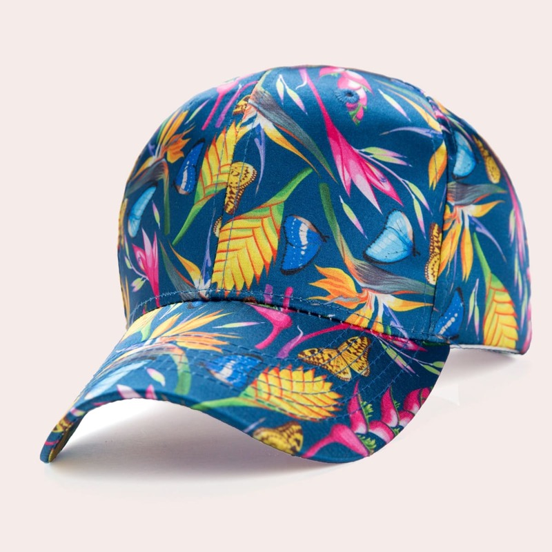 

Butterfly Print Baseball Cap, Multicolor