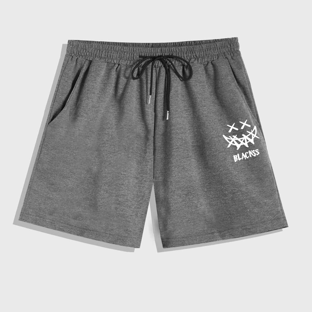 

Guys Letter Graphic Drawstring Shorts 7'', Dark grey