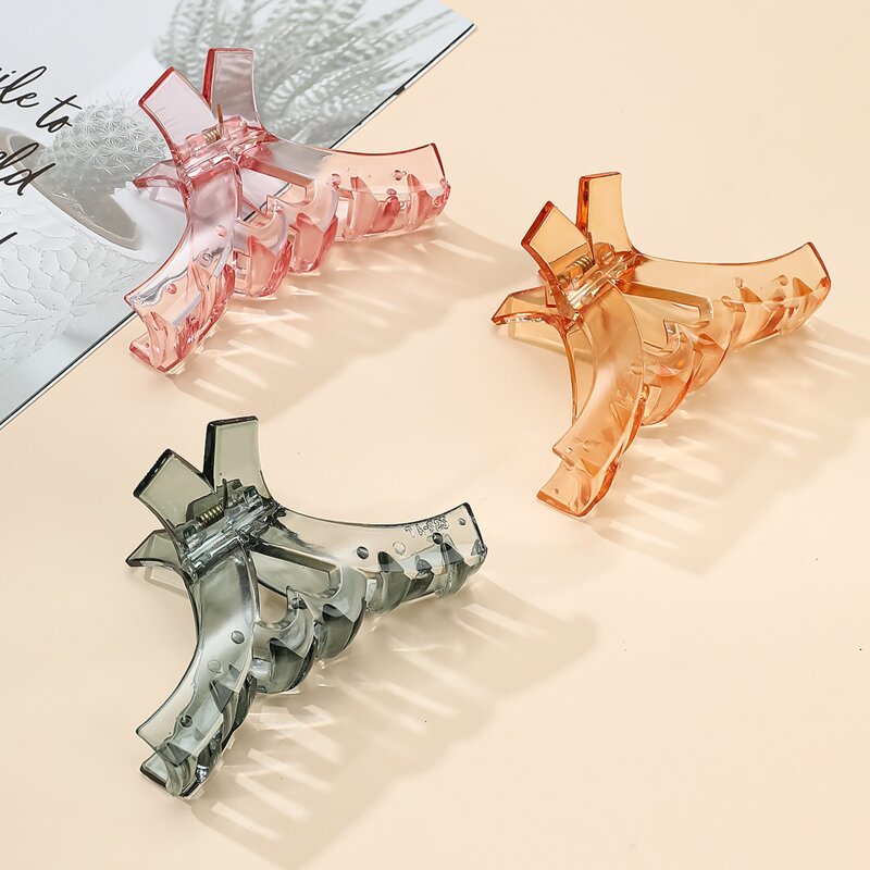 

3pcs Clear Hair Claw, Multicolor