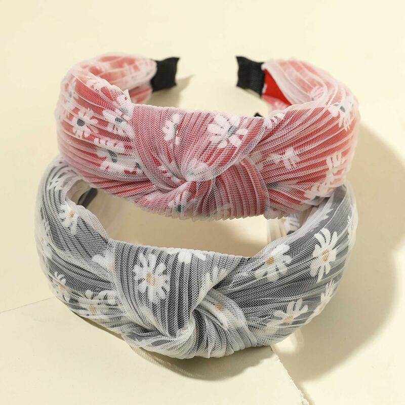

2pcs Mesh Floral Headband, Multicolor