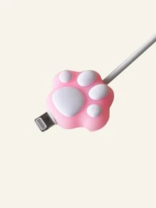 Cat Claw Design Data Cable Protector - White - View 1